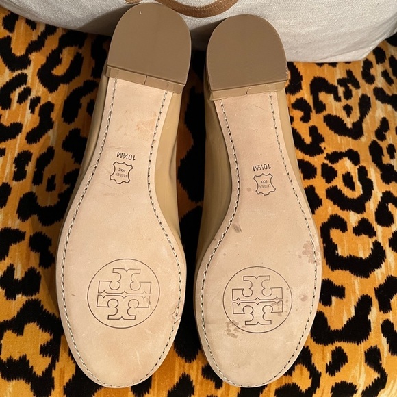 TORY BURCH Chelsea Charm Patent Leather Pump Block Heel Nude Size 10.5 NEW! - Picture 9 of 16